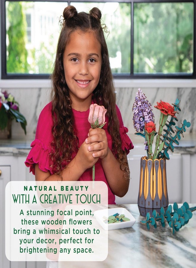 MindWare Bloomscapes Blossom Bouquet Wooden Flower Building Kit - Ages 8 and Up - Image 3
